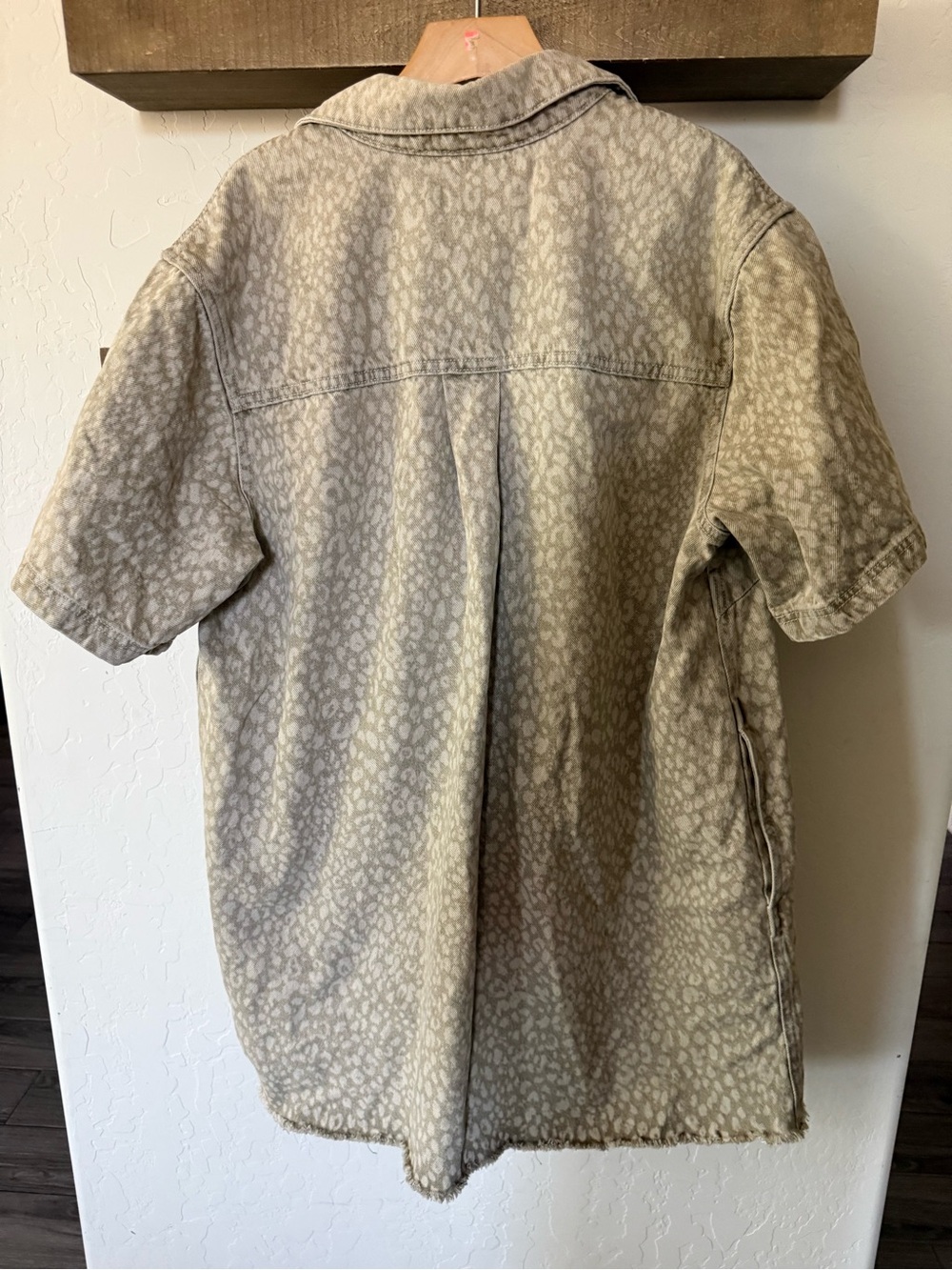 Universal Thread|Olive cream Leopard print denim button down shirt dress•••NWT - Picture 7 of 15